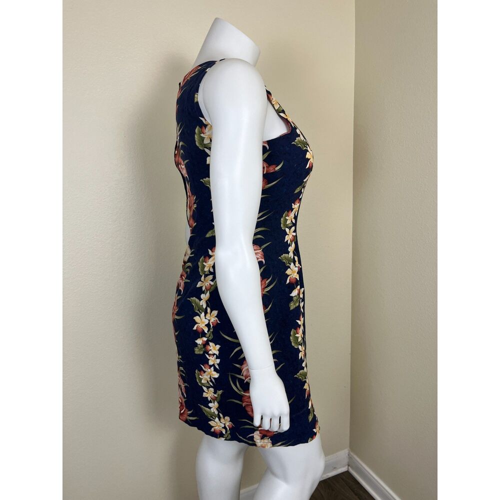 Vintage Two Palms Women Size XL Tropical Floral Sheath Mini Dress Hawaiian Shift - Picture 12 of 14